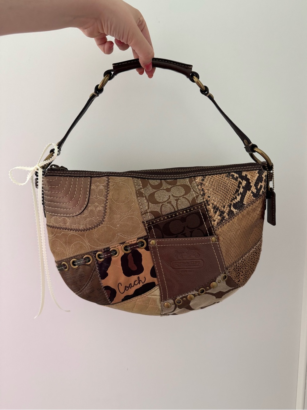 Y2K Coach Patchwork Hobo Shoulder Bag